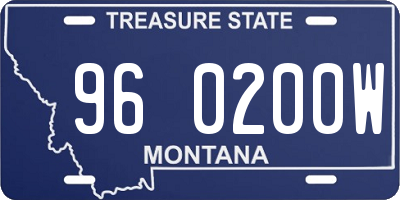 MT license plate 960200W
