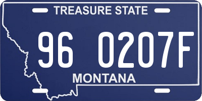 MT license plate 960207F