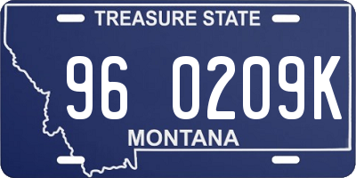 MT license plate 960209K