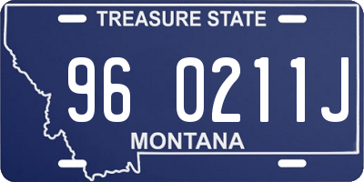 MT license plate 960211J