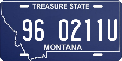 MT license plate 960211U