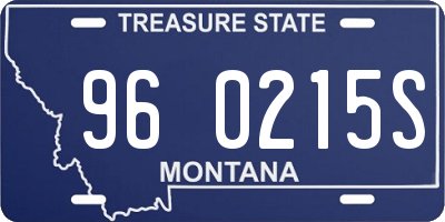 MT license plate 960215S