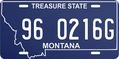 MT license plate 960216G