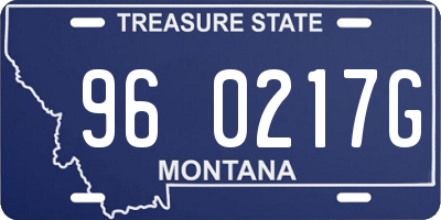 MT license plate 960217G
