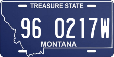 MT license plate 960217W