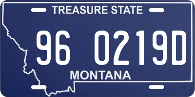 MT license plate 960219D