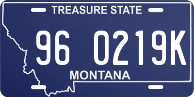 MT license plate 960219K