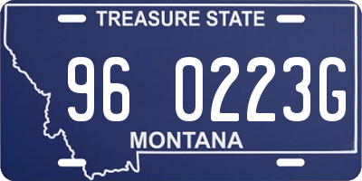 MT license plate 960223G