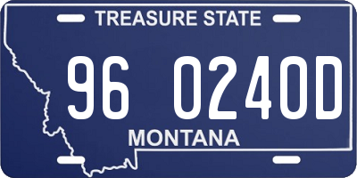 MT license plate 960240D