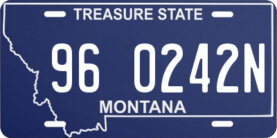 MT license plate 960242N