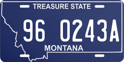 MT license plate 960243A