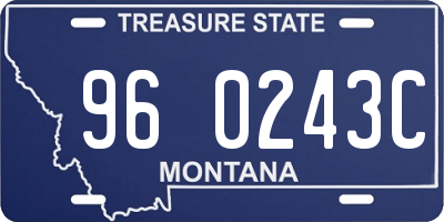 MT license plate 960243C