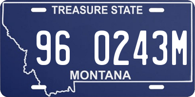 MT license plate 960243M