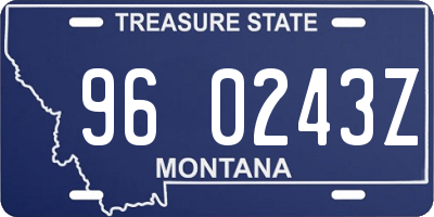 MT license plate 960243Z