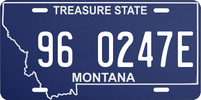 MT license plate 960247E