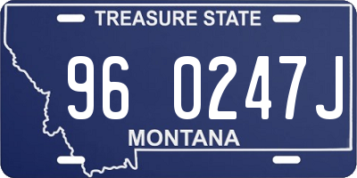 MT license plate 960247J