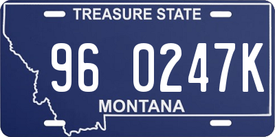 MT license plate 960247K