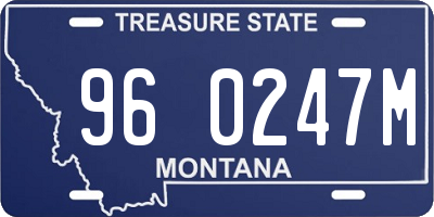 MT license plate 960247M
