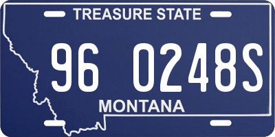 MT license plate 960248S