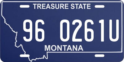 MT license plate 960261U
