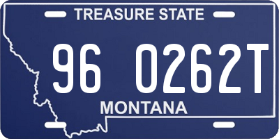 MT license plate 960262T