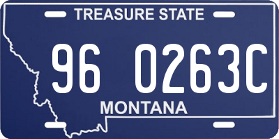 MT license plate 960263C