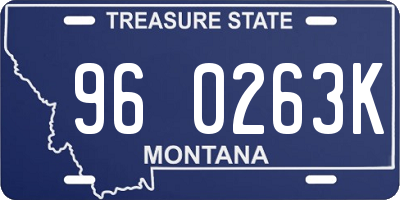 MT license plate 960263K