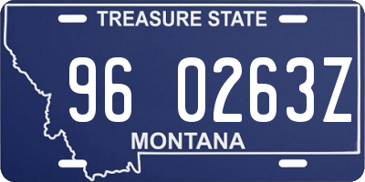 MT license plate 960263Z