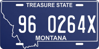 MT license plate 960264X