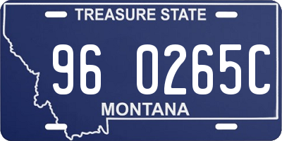 MT license plate 960265C