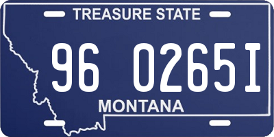 MT license plate 960265I