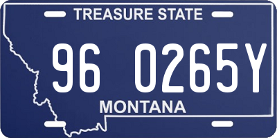 MT license plate 960265Y