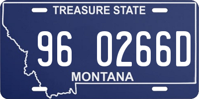 MT license plate 960266D
