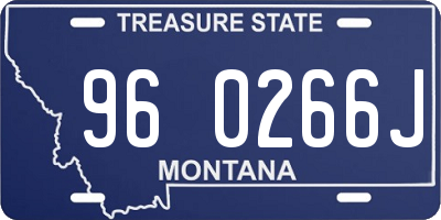 MT license plate 960266J