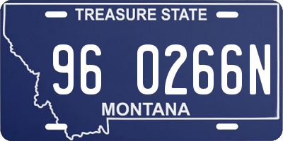 MT license plate 960266N