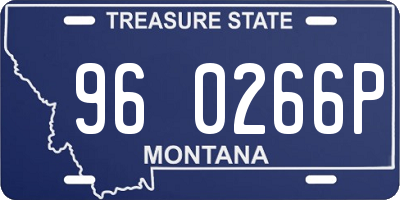 MT license plate 960266P