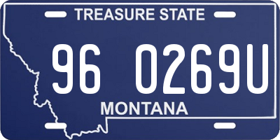 MT license plate 960269U