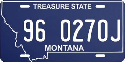 MT license plate 960270J