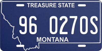 MT license plate 960270S