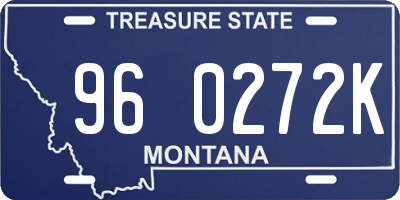 MT license plate 960272K