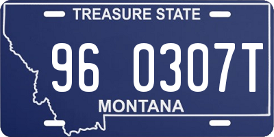 MT license plate 960307T