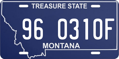 MT license plate 960310F