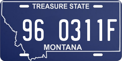 MT license plate 960311F