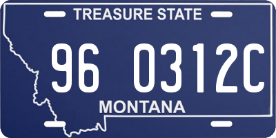 MT license plate 960312C