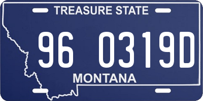 MT license plate 960319D