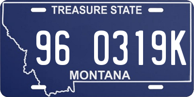 MT license plate 960319K