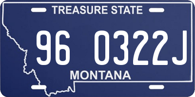 MT license plate 960322J