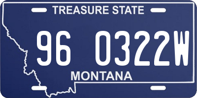 MT license plate 960322W