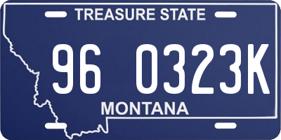 MT license plate 960323K
