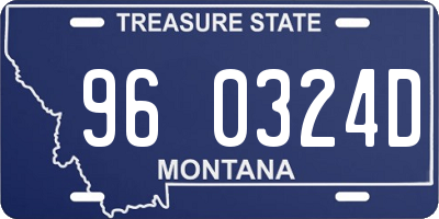 MT license plate 960324D